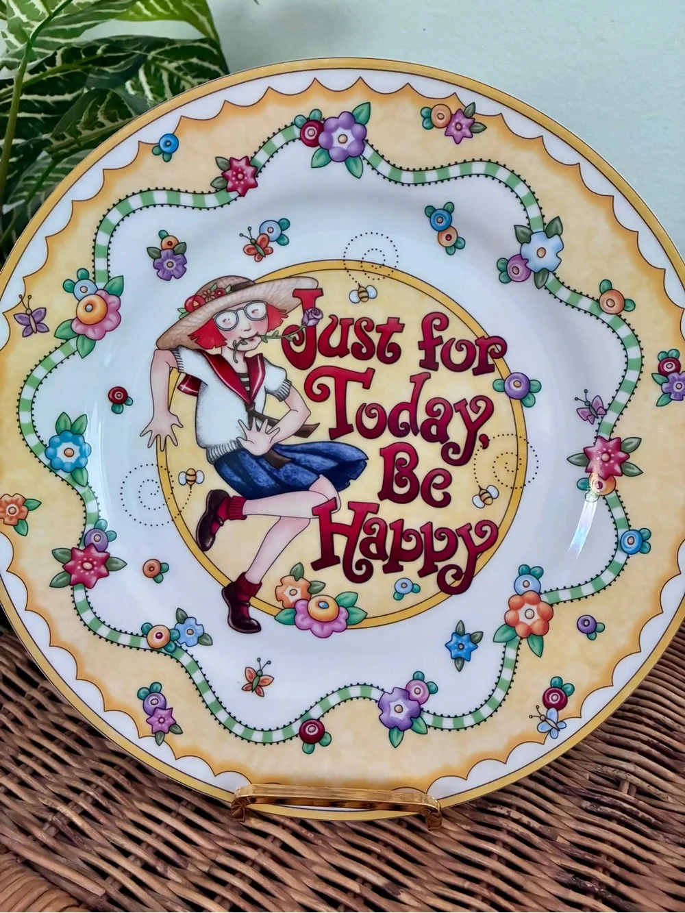 Mary Engelbreit 2001 “Just For Today Be Happy” Plate